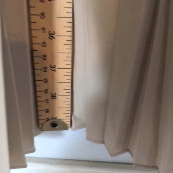 Anne Klein Dress Fit Flare Baby Doll Midi Size 12P Beige Pleated Lined Summer - Picture 9 of 13